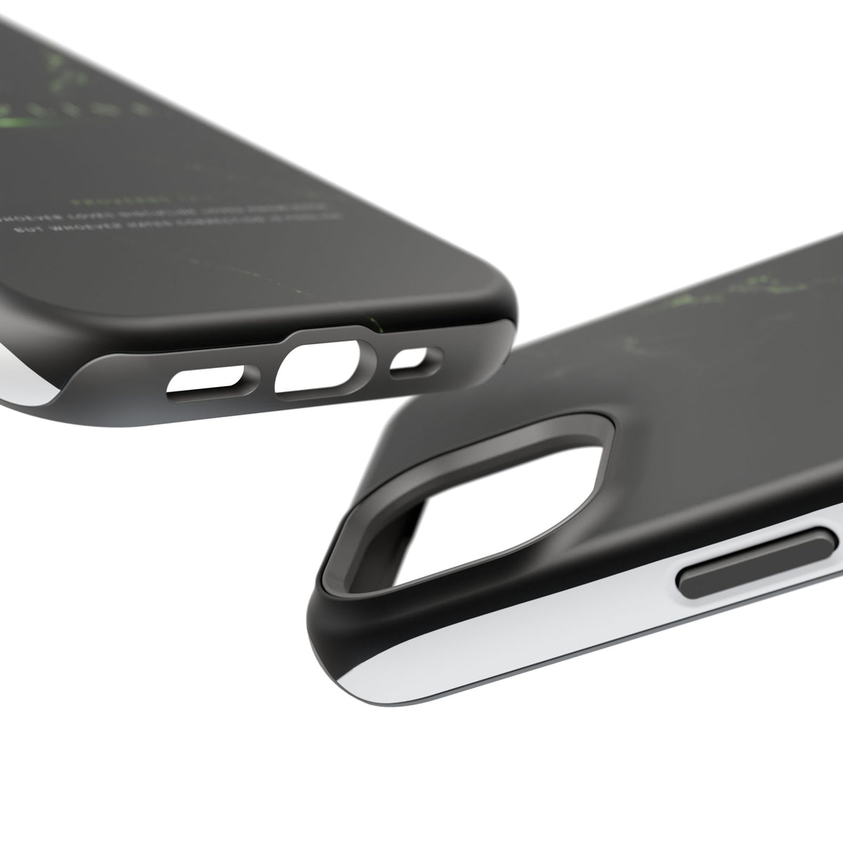 Phone Case for iPhone 17 / 16 / 15 / 14 Pro Max – Discipline | Black Marble Emerald Green | MagSafe Compatible