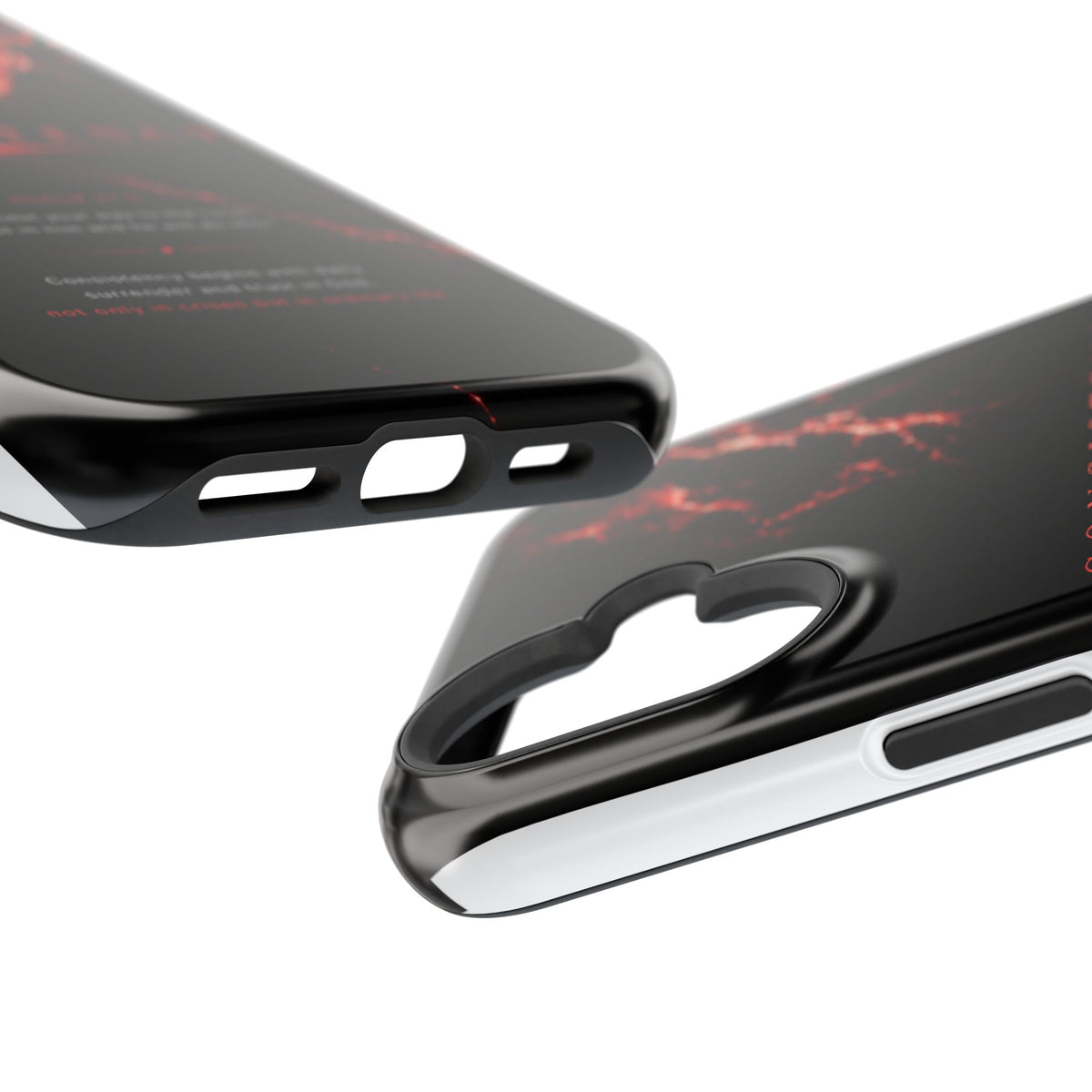 Phone Case for iPhone 17 / 16 / 15 / 14 Pro Max – Discipline | Black Marble Dark Red | MagSafe Compatible
