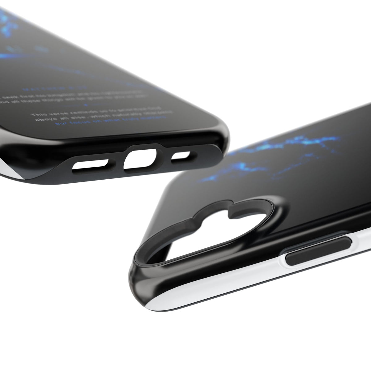 Phone Case for iPhone 17 / 16 / 15 / 14 Pro Max – Discipline | Black Marble Deep Blue | MagSafe Compatible
