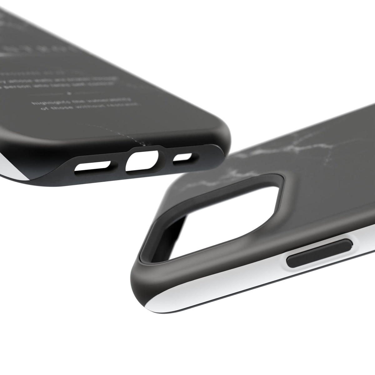 Phone Case for iPhone 17 / 16 / 15 / 14 Pro Max – Discipline | Black Marble Monochrome | MagSafe Compatible