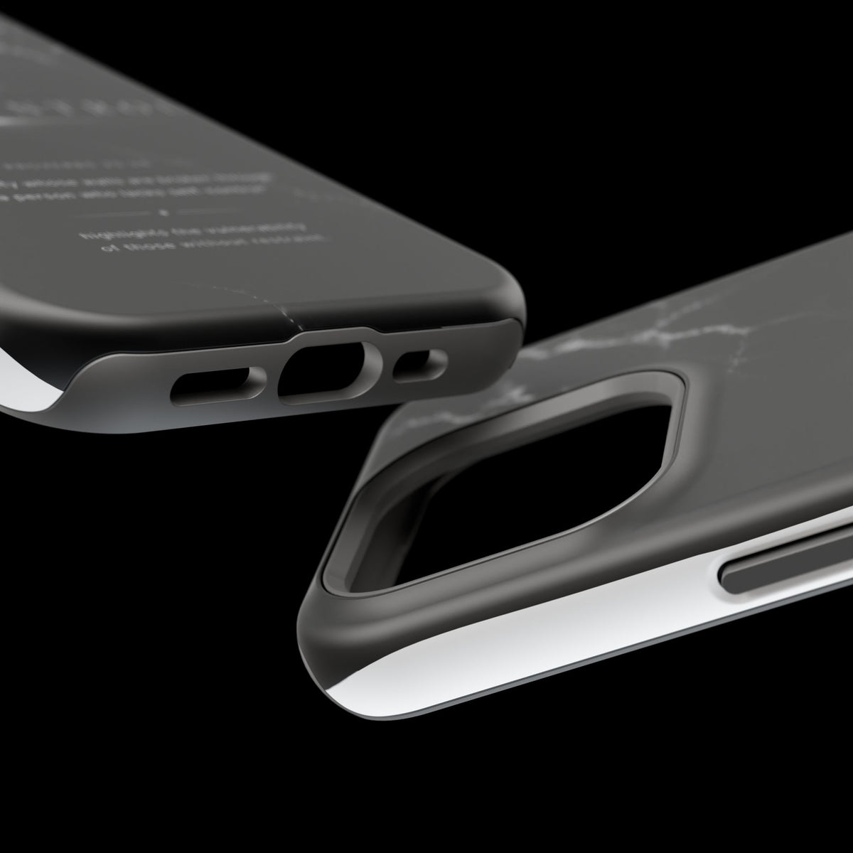 Phone Case for iPhone 17 / 16 / 15 / 14 Pro Max – Discipline | Black Marble Monochrome | MagSafe Compatible