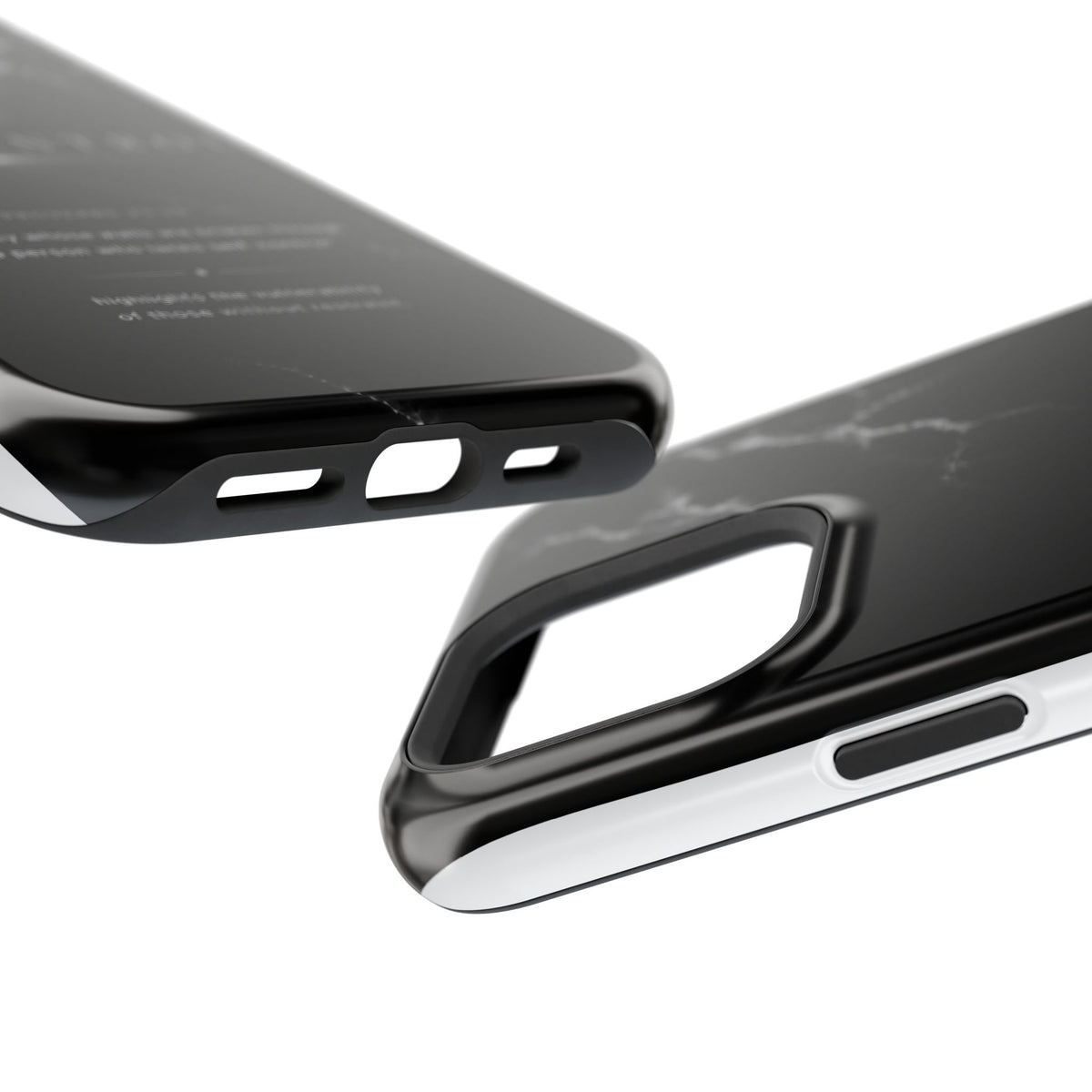 Phone Case for iPhone 17 / 16 / 15 / 14 Pro Max – Discipline | Black Marble Monochrome | MagSafe Compatible