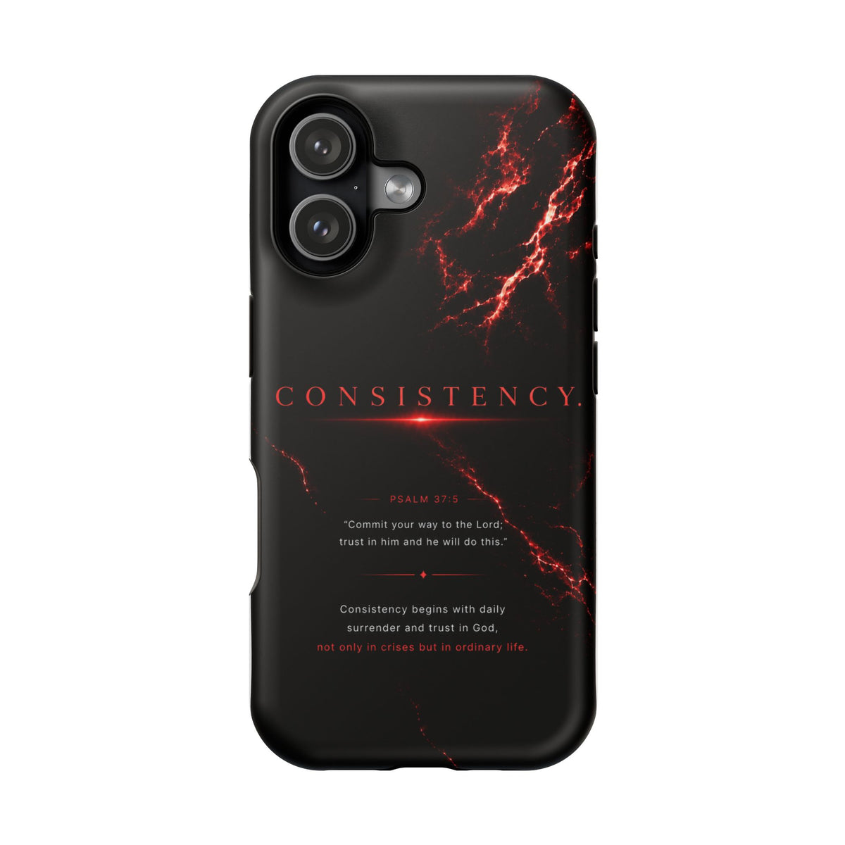 Phone Case for iPhone 17 / 16 / 15 / 14 Pro Max – Discipline | Black Marble Dark Red | MagSafe Compatible