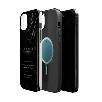 Phone Case for iPhone 17 / 16 / 15 / 14 Pro Max – Discipline | Black Marble Monochrome | MagSafe Compatible