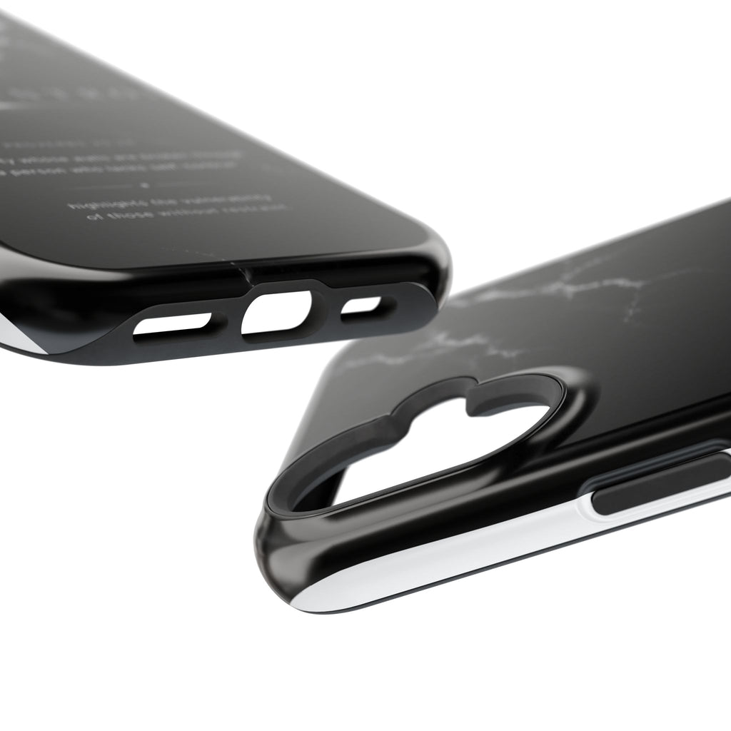 Phone Case for iPhone 17 / 16 / 15 / 14 Pro Max – Discipline | Black Marble Monochrome | MagSafe Compatible