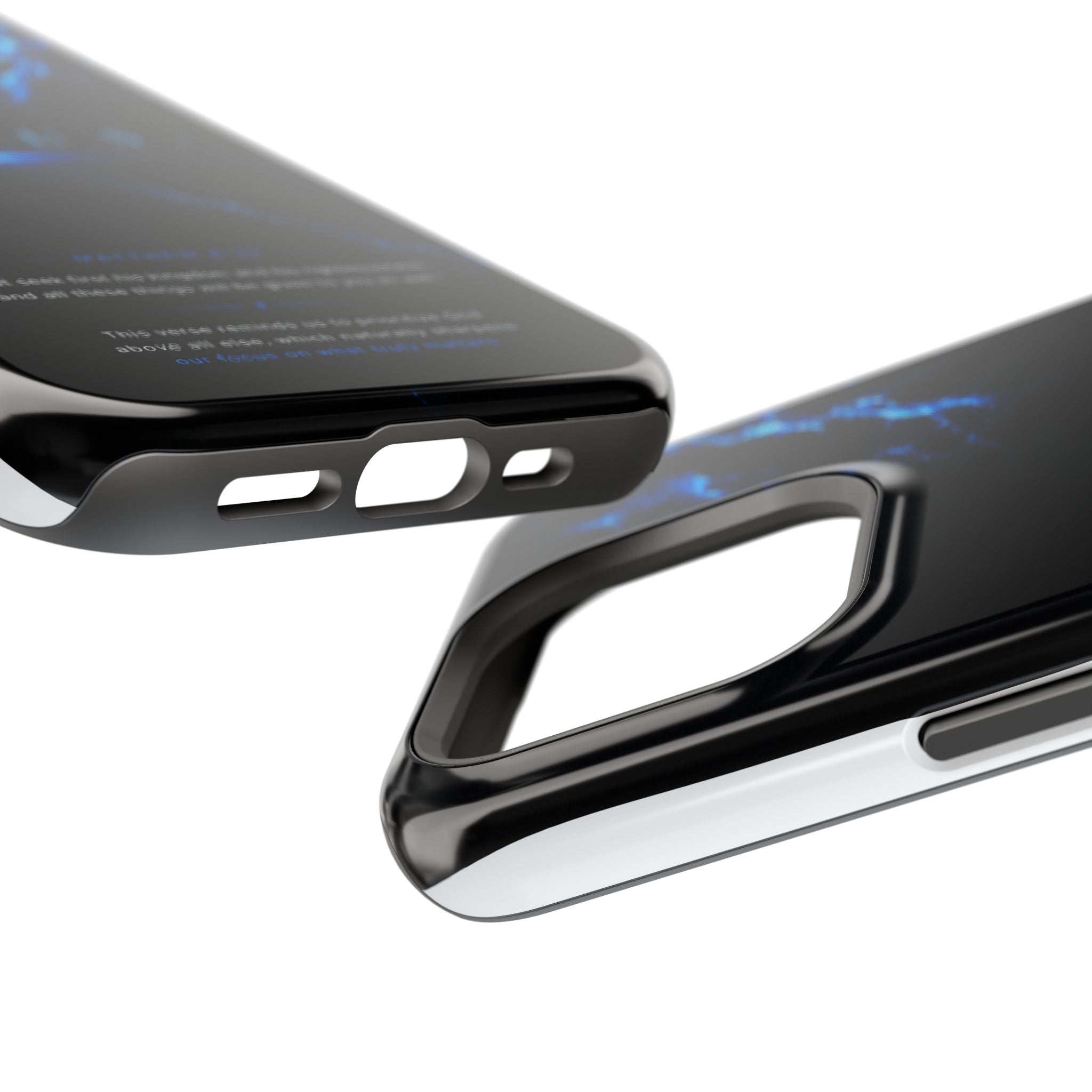 Phone Case for iPhone 17 / 16 / 15 / 14 Pro Max – Discipline | Black Marble Deep Blue | MagSafe Compatible
