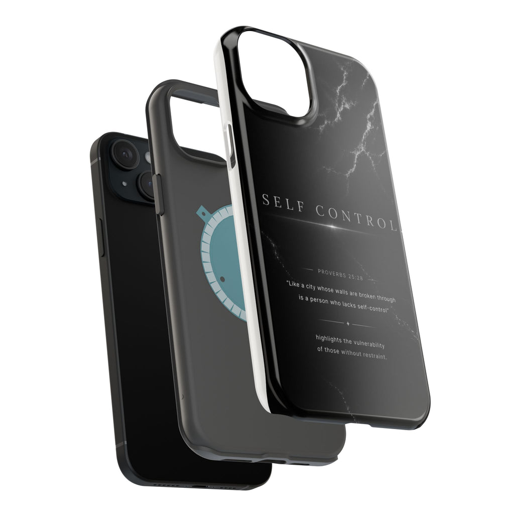 Phone Case for iPhone 17 / 16 / 15 / 14 Pro Max – Discipline | Black Marble Monochrome | MagSafe Compatible