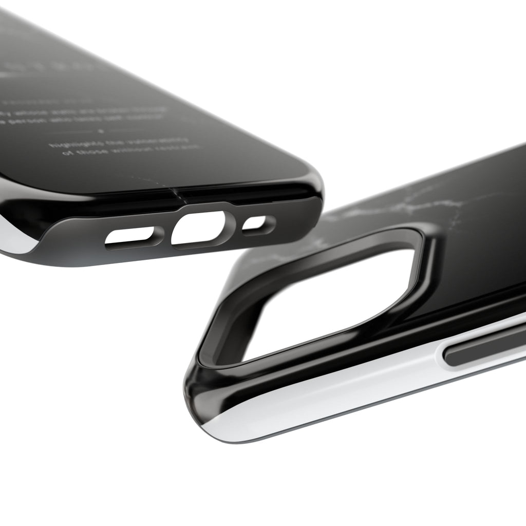 Phone Case for iPhone 17 / 16 / 15 / 14 Pro Max – Discipline | Black Marble Monochrome | MagSafe Compatible