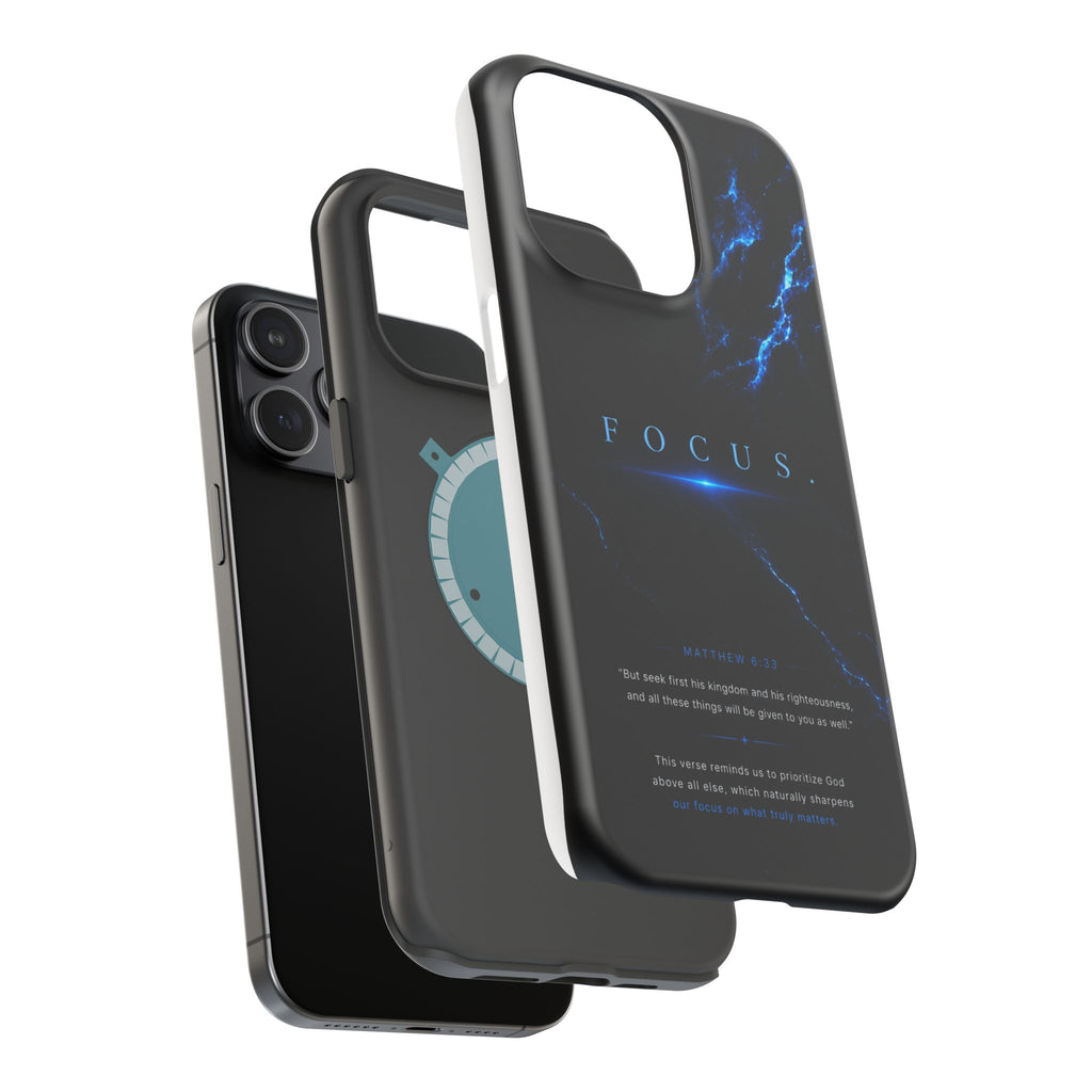 Phone Case for iPhone 17 / 16 / 15 / 14 Pro Max – Discipline | Black Marble Deep Blue | MagSafe Compatible