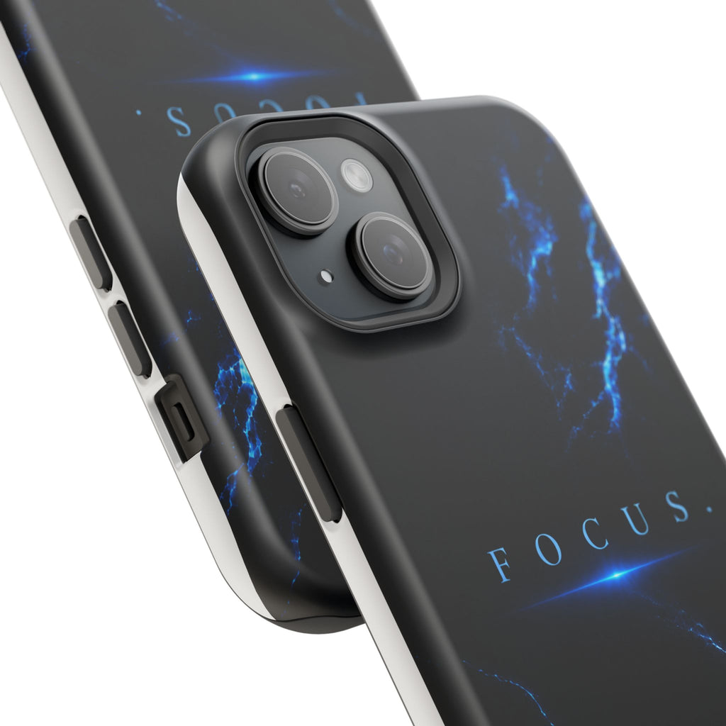Phone Case for iPhone 17 / 16 / 15 / 14 Pro Max – Discipline | Black Marble Deep Blue | MagSafe Compatible