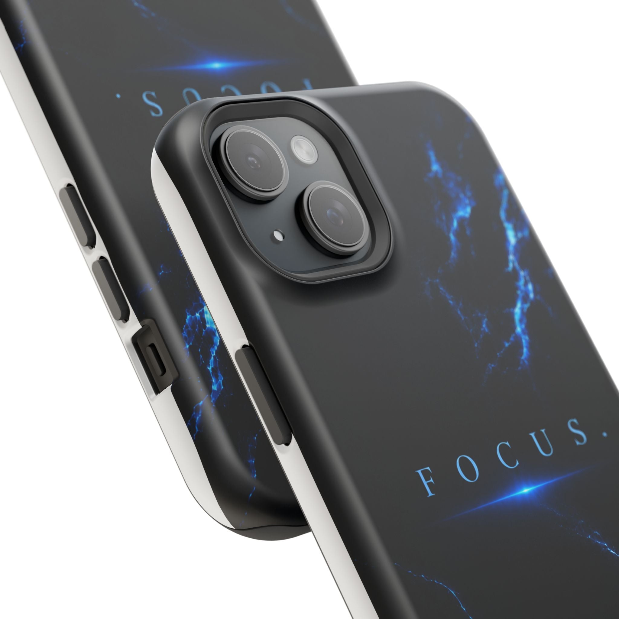 Phone Case for iPhone 17 / 16 / 15 / 14 Pro Max – Discipline | Black Marble Deep Blue | MagSafe Compatible