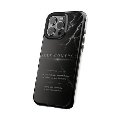 Phone Case for iPhone 17 / 16 / 15 / 14 Pro Max – Discipline | Black Marble Monochrome | MagSafe Compatible