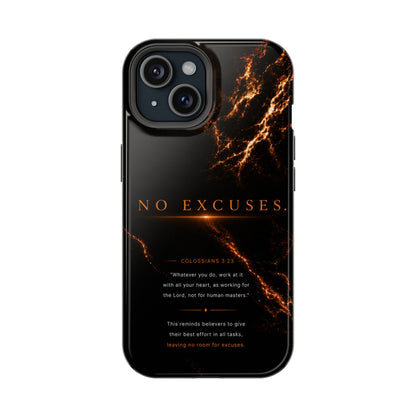 Phone Case for iPhone 17 / 16 / 15 / 14 Pro Max – Discipline | Black Marble Orange | MagSafe Compatible