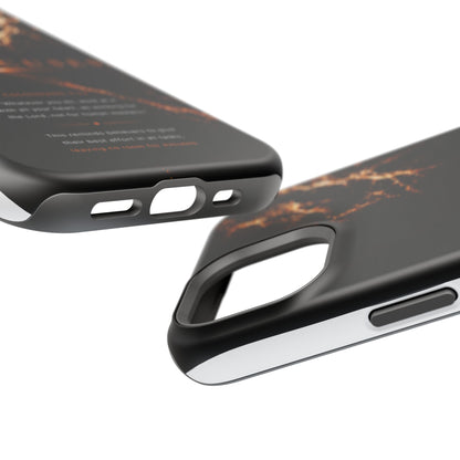 Phone Case for iPhone 17 / 16 / 15 / 14 Pro Max – Discipline | Black Marble Orange | MagSafe Compatible