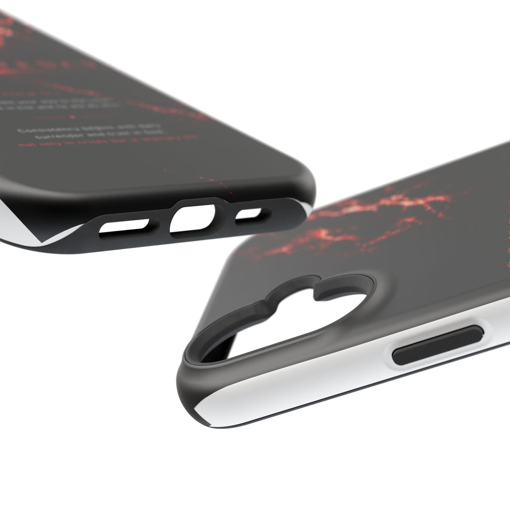 Phone Case for iPhone 17 / 16 / 15 / 14 Pro Max – Discipline | Black Marble Dark Red | MagSafe Compatible