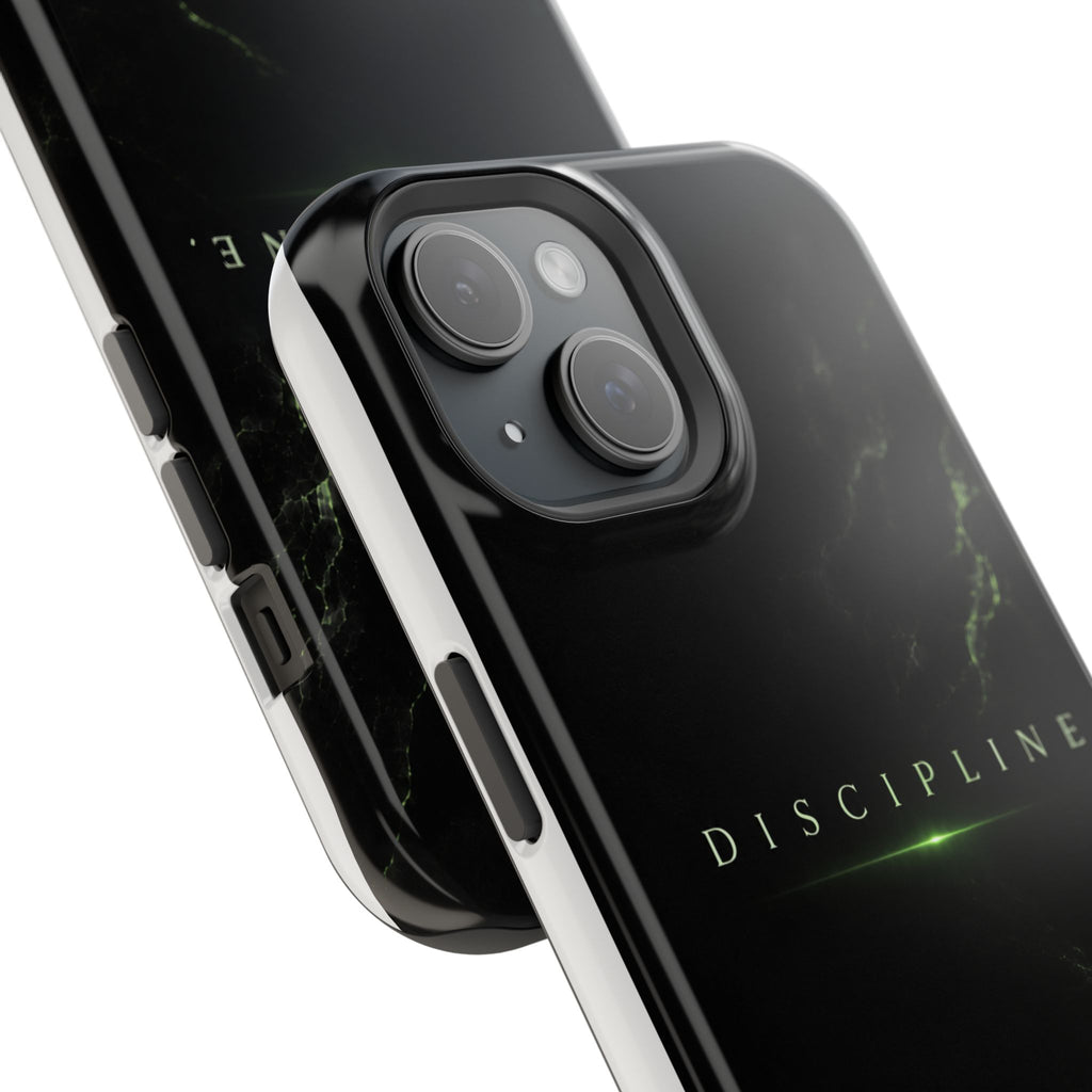 Phone Case for iPhone 17 / 16 / 15 / 14 Pro Max – Discipline | Black Marble Emerald Green | MagSafe Compatible