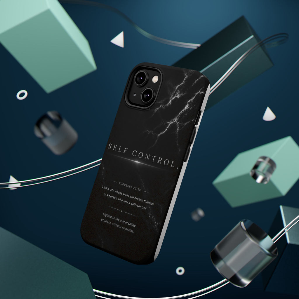 Phone Case for iPhone 17 / 16 / 15 / 14 Pro Max – Discipline | Black Marble Monochrome | MagSafe Compatible