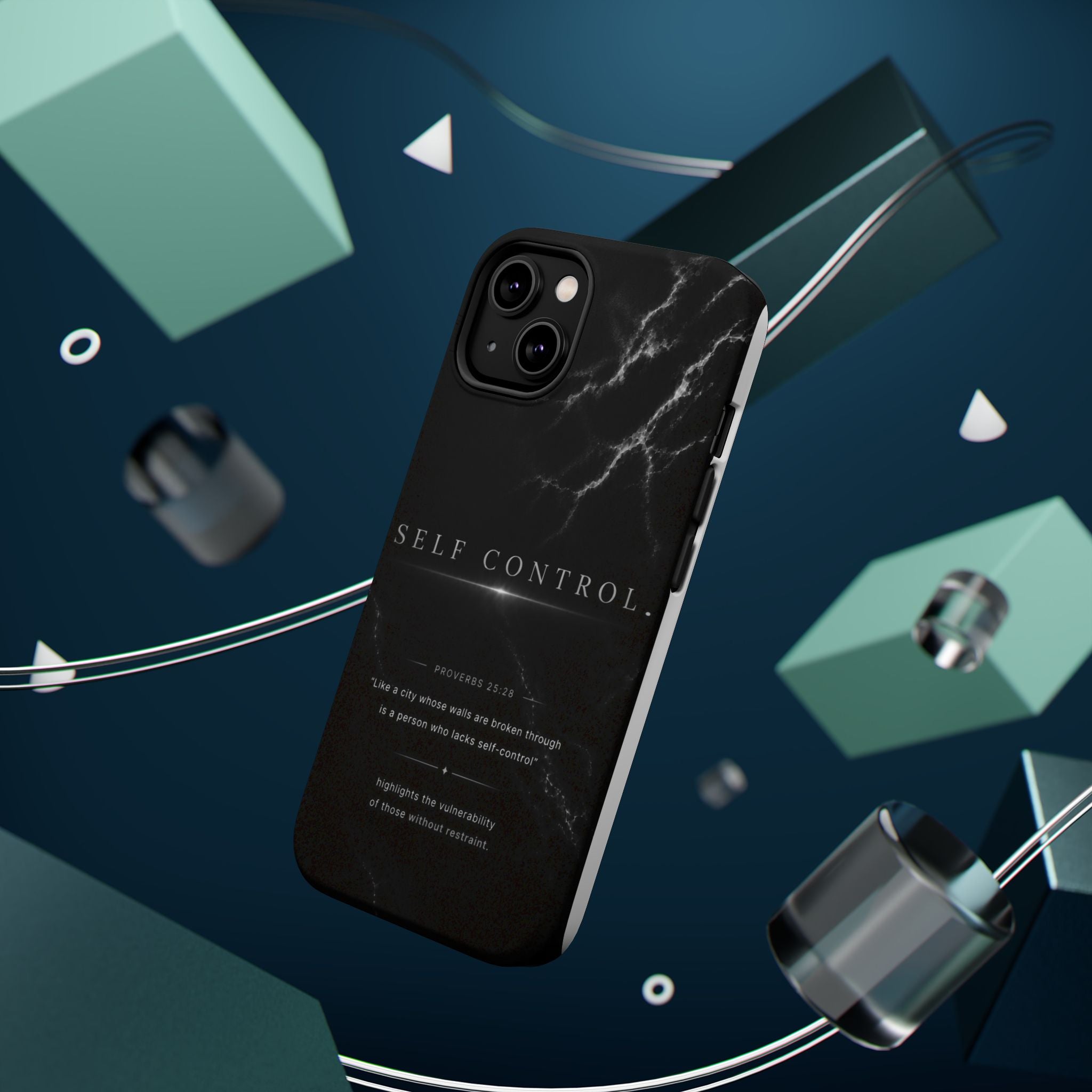 Phone Case for iPhone 17 / 16 / 15 / 14 Pro Max – Discipline | Black Marble Monochrome | MagSafe Compatible