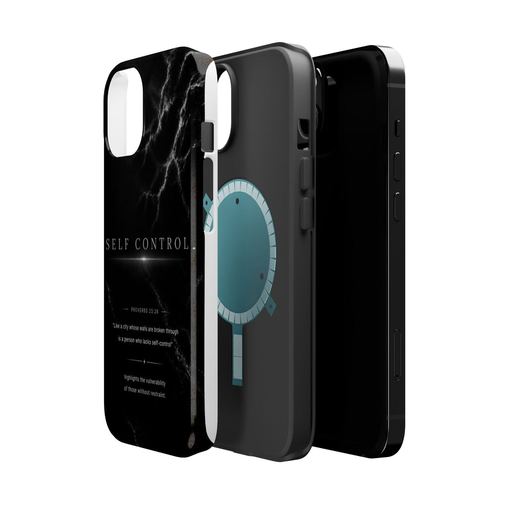 Phone Case for iPhone 17 / 16 / 15 / 14 Pro Max – Discipline | Black Marble Monochrome | MagSafe Compatible