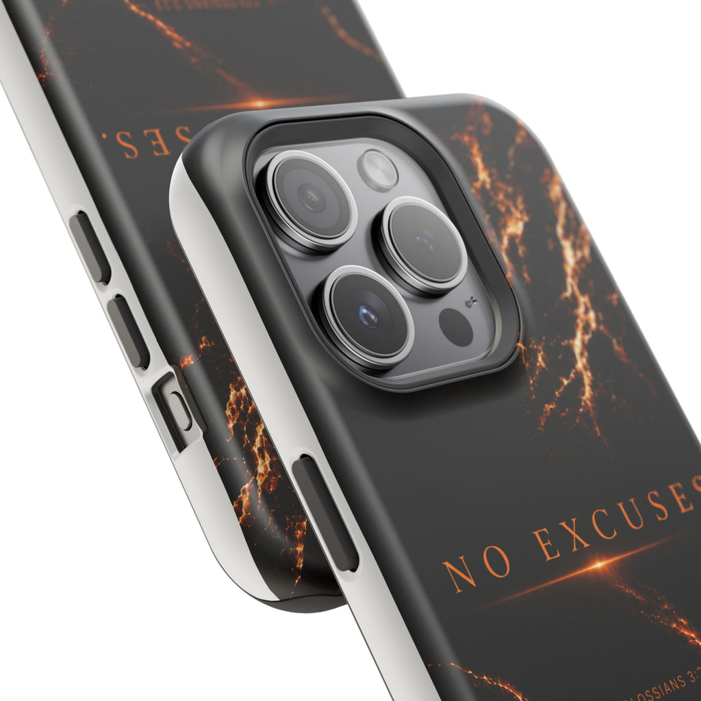 Phone Case for iPhone 17 / 16 / 15 / 14 Pro Max – Discipline | Black Marble Orange | MagSafe Compatible