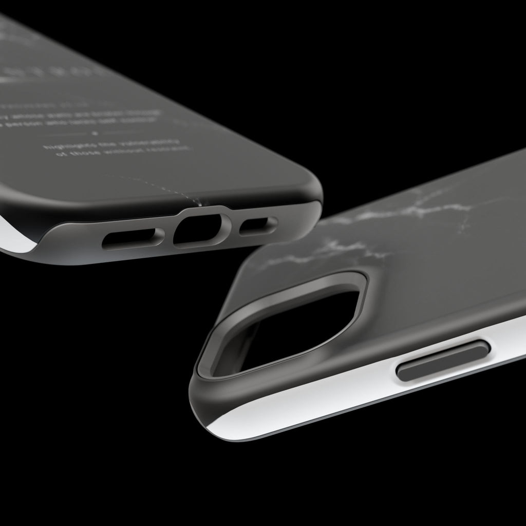 Phone Case for iPhone 17 / 16 / 15 / 14 Pro Max – Discipline | Black Marble Monochrome | MagSafe Compatible