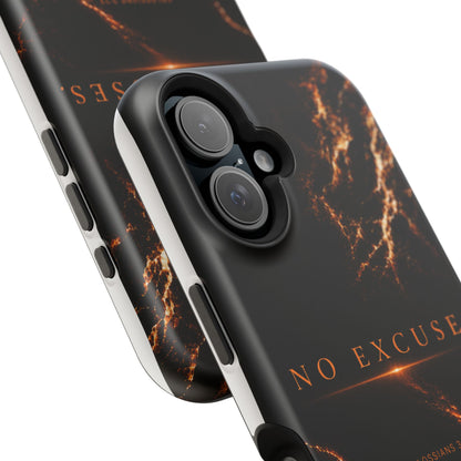 Phone Case for iPhone 17 / 16 / 15 / 14 Pro Max – Discipline | Black Marble Orange | MagSafe Compatible