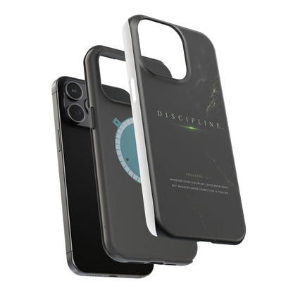Phone Case for iPhone 17 / 16 / 15 / 14 Pro Max – Discipline | Black Marble Emerald Green | MagSafe Compatible