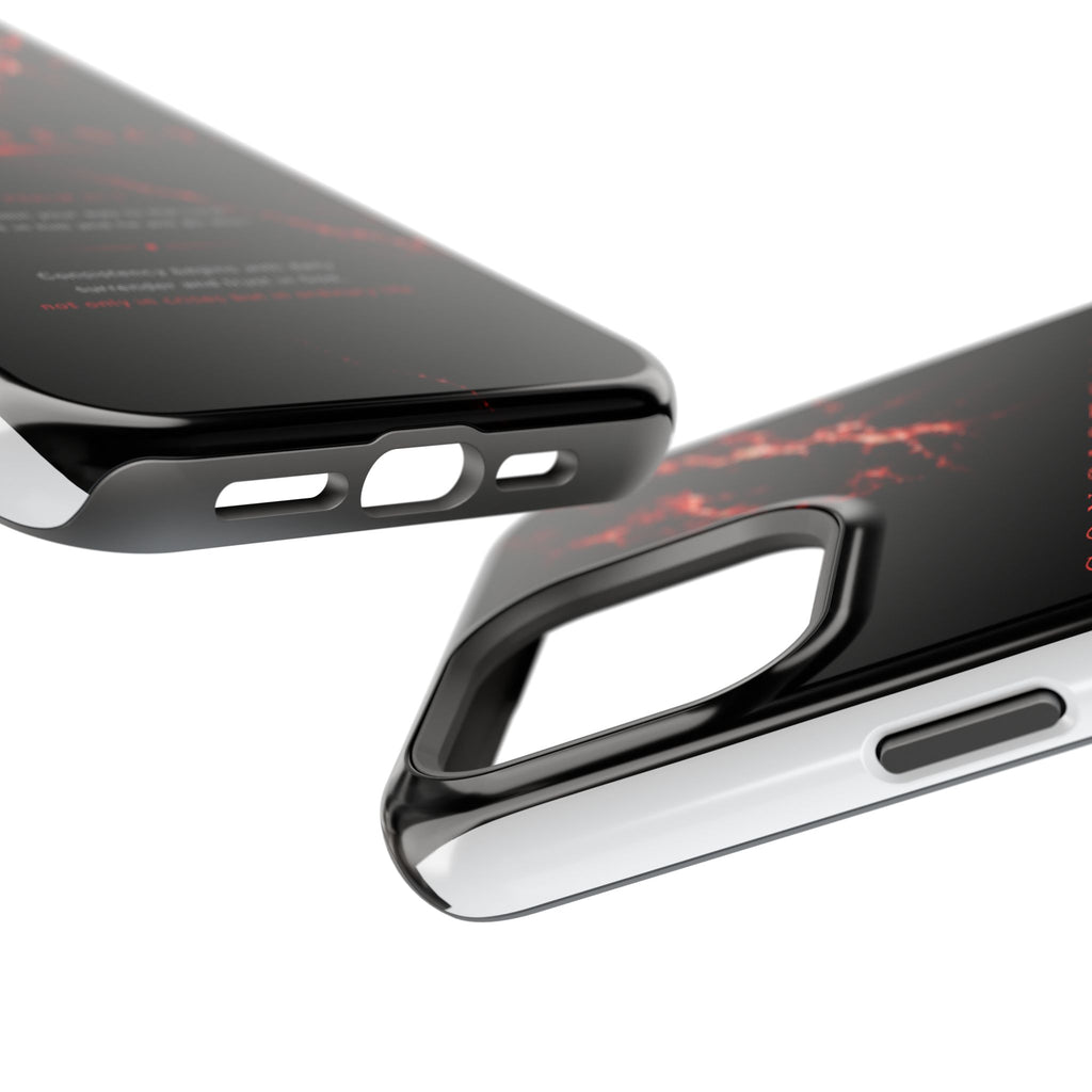 Phone Case for iPhone 17 / 16 / 15 / 14 Pro Max – Discipline | Black Marble Dark Red | MagSafe Compatible