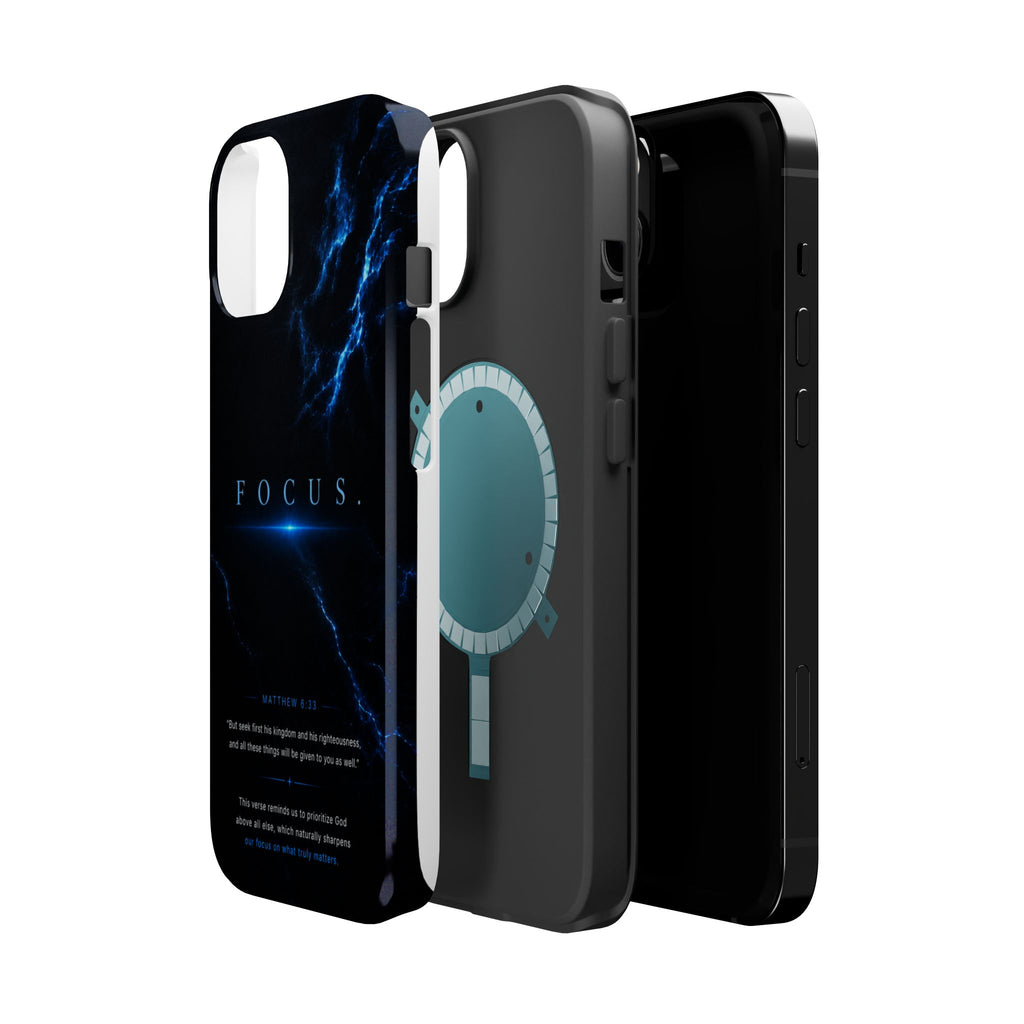 Phone Case for iPhone 17 / 16 / 15 / 14 Pro Max – Discipline | Black Marble Deep Blue | MagSafe Compatible
