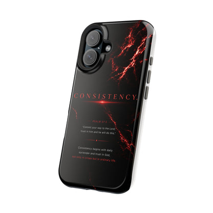 Phone Case for iPhone 17 / 16 / 15 / 14 Pro Max – Discipline | Black Marble Dark Red | MagSafe Compatible