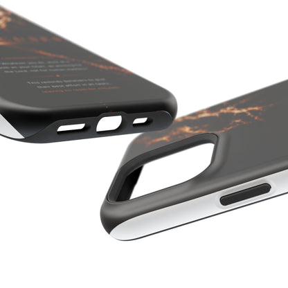 Phone Case for iPhone 17 / 16 / 15 / 14 Pro Max – Discipline | Black Marble Orange | MagSafe Compatible