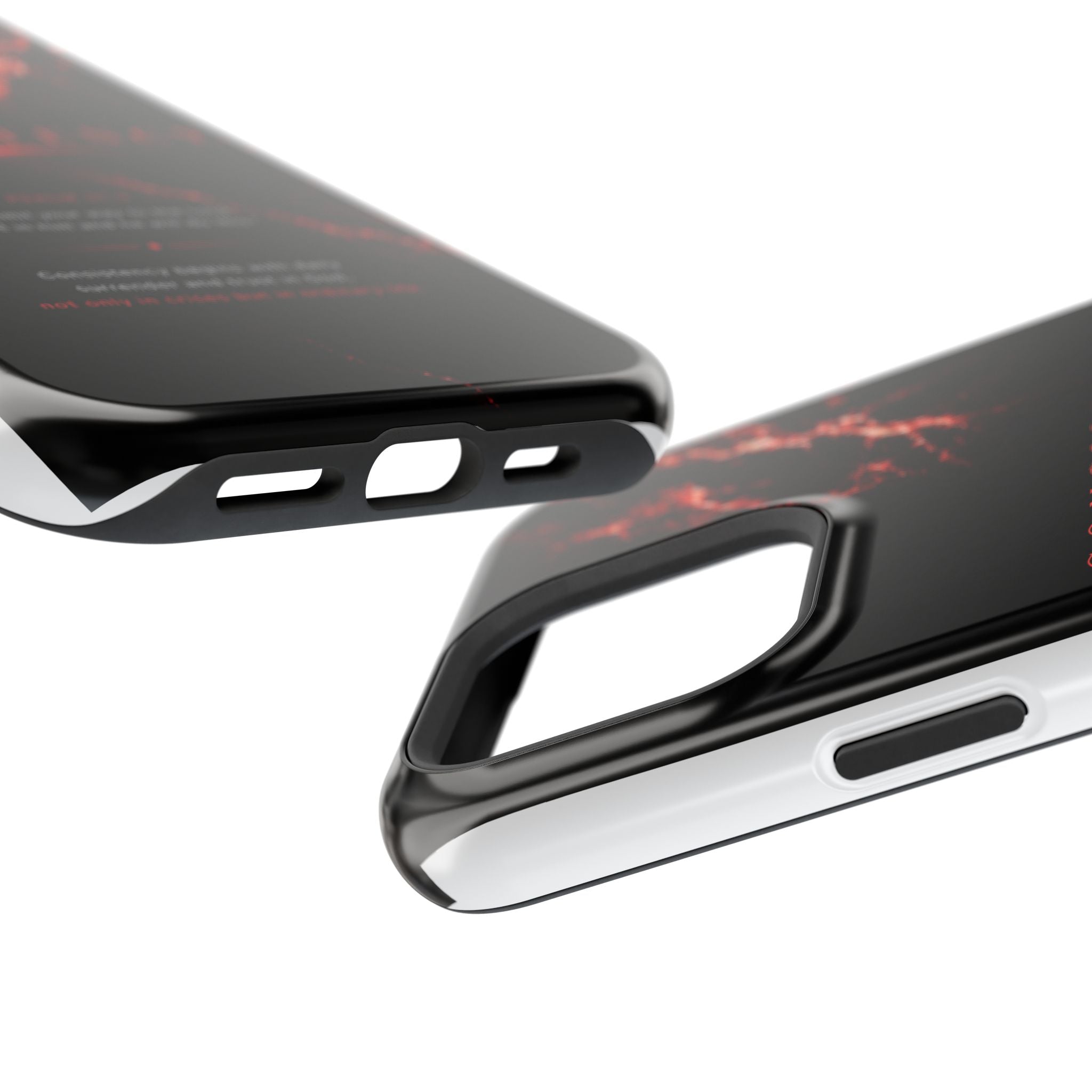 Phone Case for iPhone 17 / 16 / 15 / 14 Pro Max – Discipline | Black Marble Dark Red | MagSafe Compatible