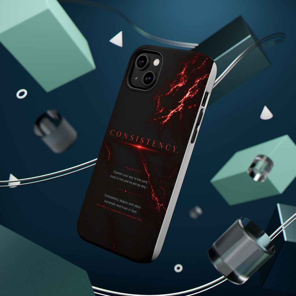 Phone Case for iPhone 17 / 16 / 15 / 14 Pro Max – Discipline | Black Marble Dark Red | MagSafe Compatible