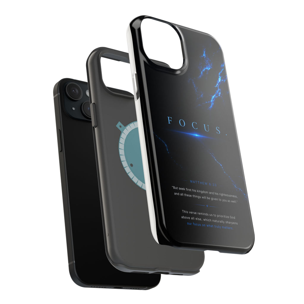Phone Case for iPhone 17 / 16 / 15 / 14 Pro Max – Discipline | Black Marble Deep Blue | MagSafe Compatible