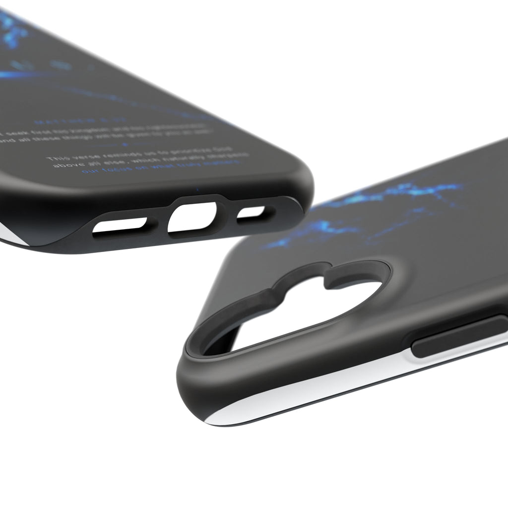 Phone Case for iPhone 17 / 16 / 15 / 14 Pro Max – Discipline | Black Marble Deep Blue | MagSafe Compatible