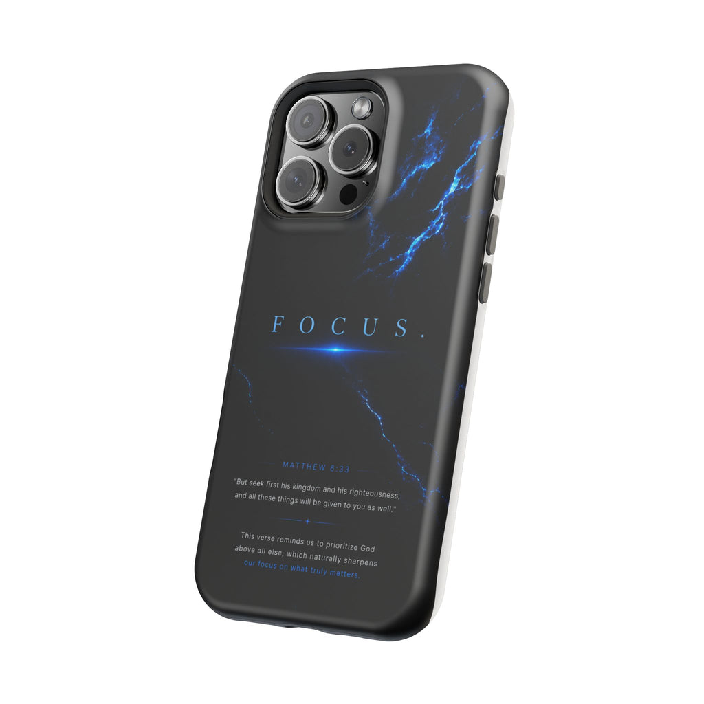 Phone Case for iPhone 17 / 16 / 15 / 14 Pro Max – Discipline | Black Marble Deep Blue | MagSafe Compatible