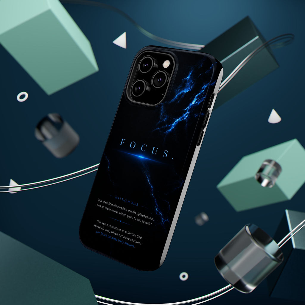 Phone Case for iPhone 17 / 16 / 15 / 14 Pro Max – Discipline | Black Marble Deep Blue | MagSafe Compatible