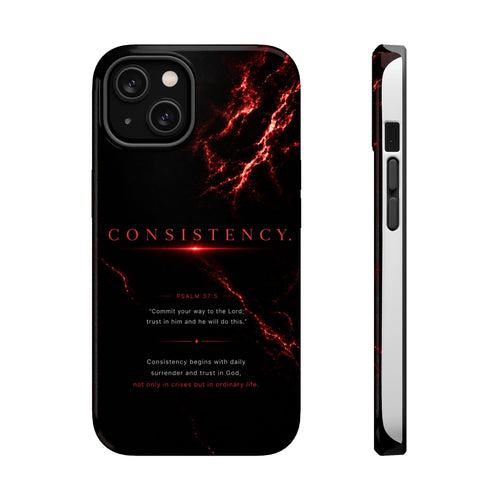 Phone Case for iPhone 17 / 16 / 15 / 14 Pro Max – Discipline | Black Marble Dark Red | MagSafe Compatible