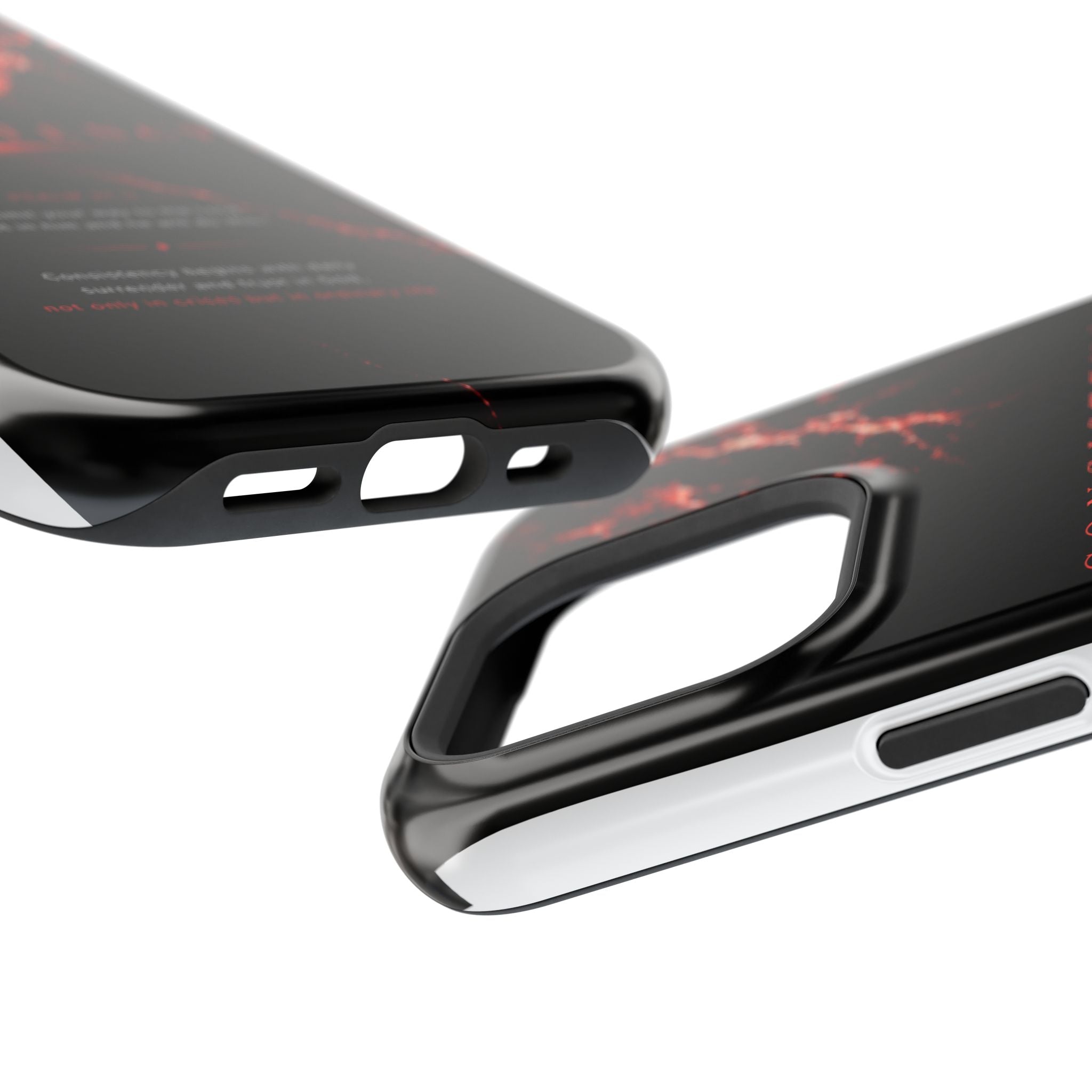 Phone Case for iPhone 17 / 16 / 15 / 14 Pro Max – Discipline | Black Marble Dark Red | MagSafe Compatible