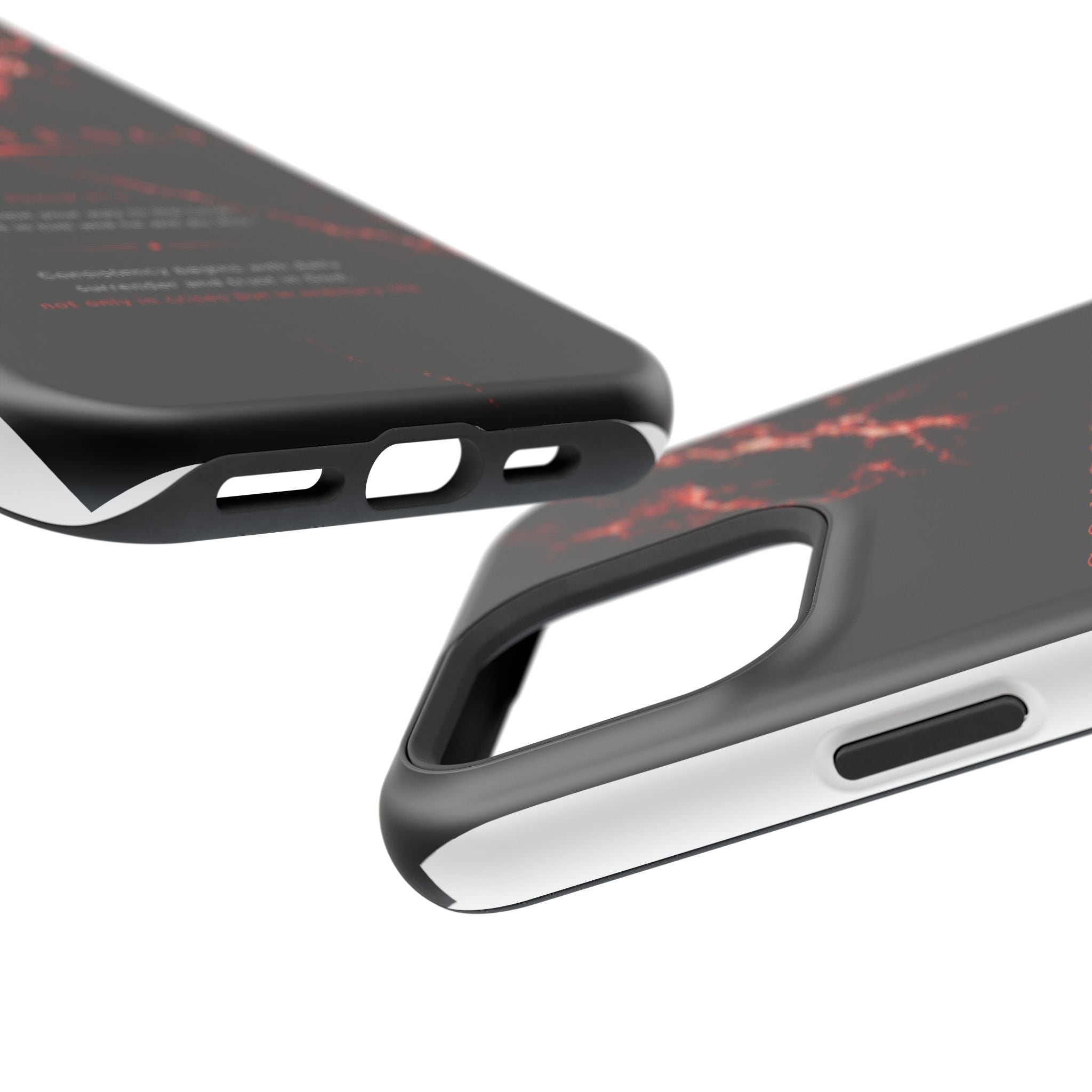 Phone Case for iPhone 17 / 16 / 15 / 14 Pro Max – Discipline | Black Marble Dark Red | MagSafe Compatible