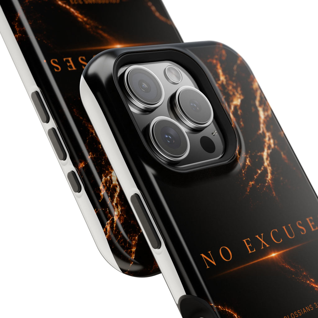 Phone Case for iPhone 17 / 16 / 15 / 14 Pro Max – Discipline | Black Marble Orange | MagSafe Compatible