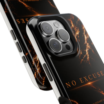 Phone Case for iPhone 17 / 16 / 15 / 14 Pro Max – Discipline | Black Marble Orange | MagSafe Compatible