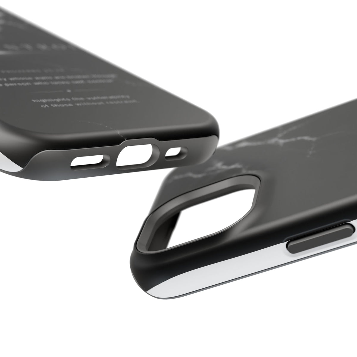 Phone Case for iPhone 17 / 16 / 15 / 14 Pro Max – Discipline | Black Marble Monochrome | MagSafe Compatible