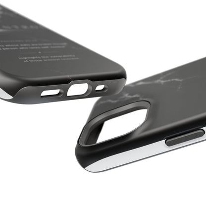 Phone Case for iPhone 17 / 16 / 15 / 14 Pro Max – Discipline | Black Marble Monochrome | MagSafe Compatible