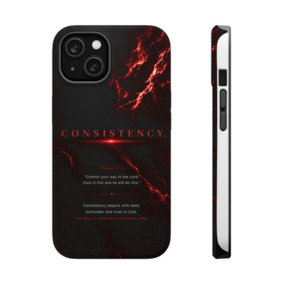 Phone Case for iPhone 17 / 16 / 15 / 14 Pro Max – Discipline | Black Marble Dark Red | MagSafe Compatible