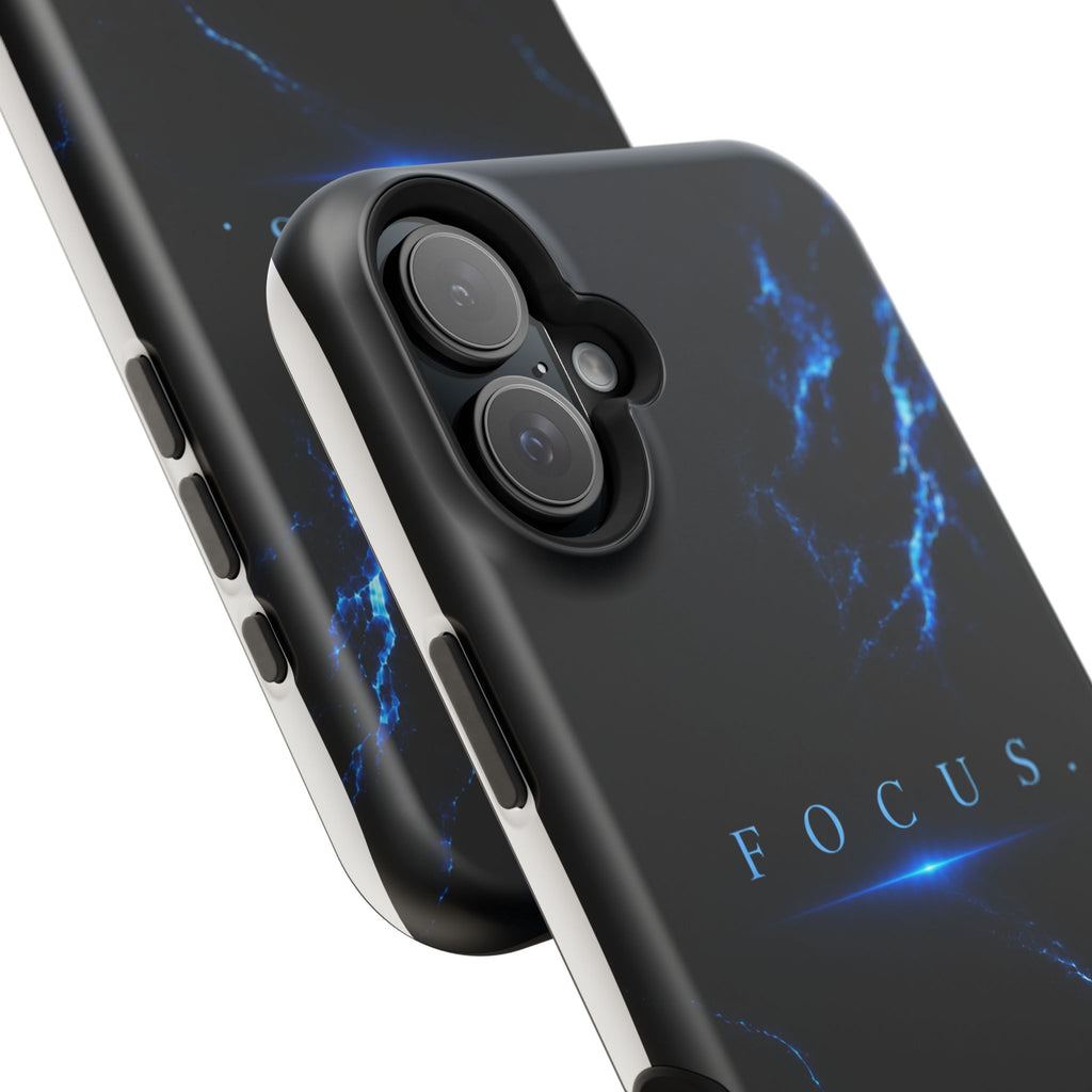 Phone Case for iPhone 17 / 16 / 15 / 14 Pro Max – Discipline | Black Marble Deep Blue | MagSafe Compatible