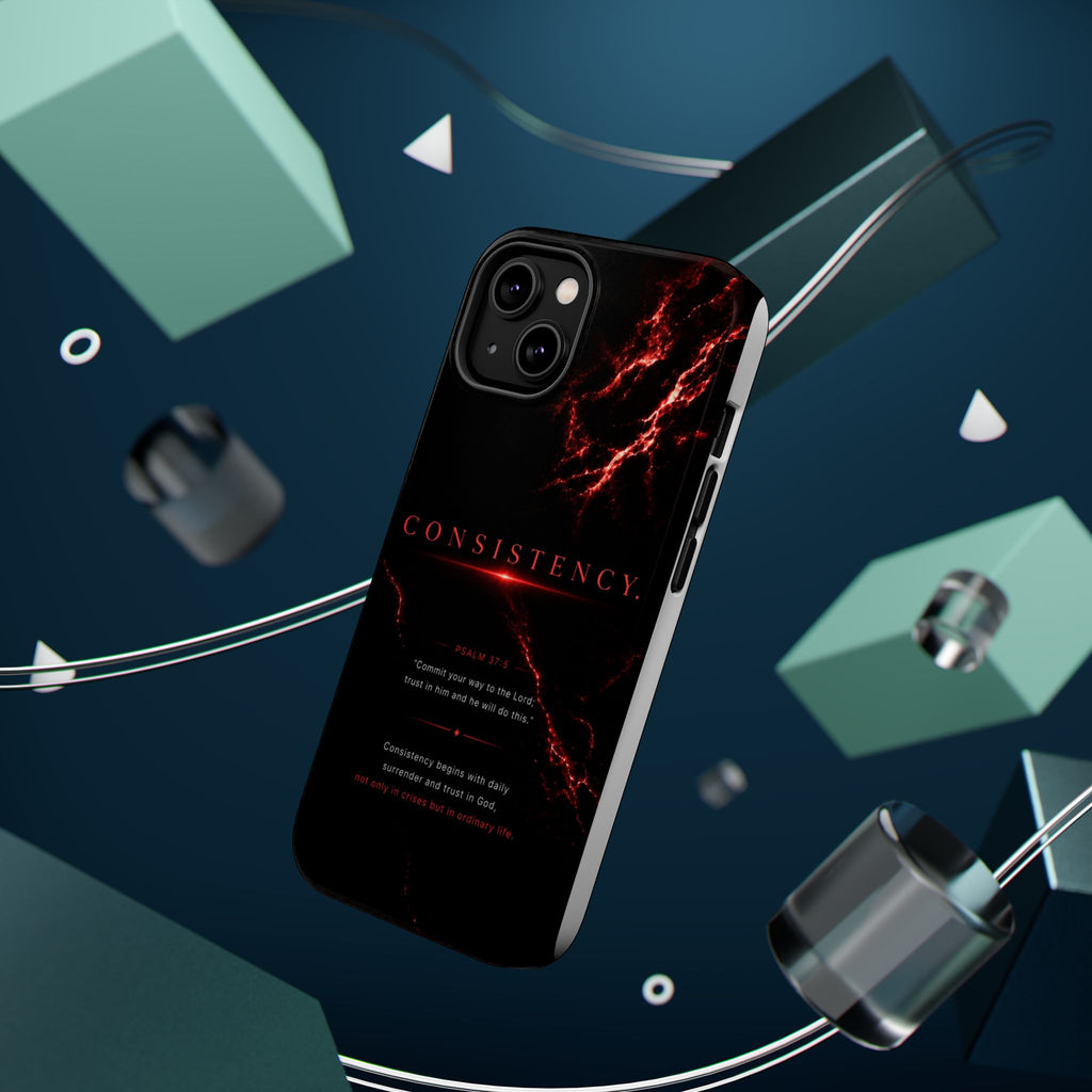 Phone Case for iPhone 17 / 16 / 15 / 14 Pro Max – Discipline | Black Marble Dark Red | MagSafe Compatible