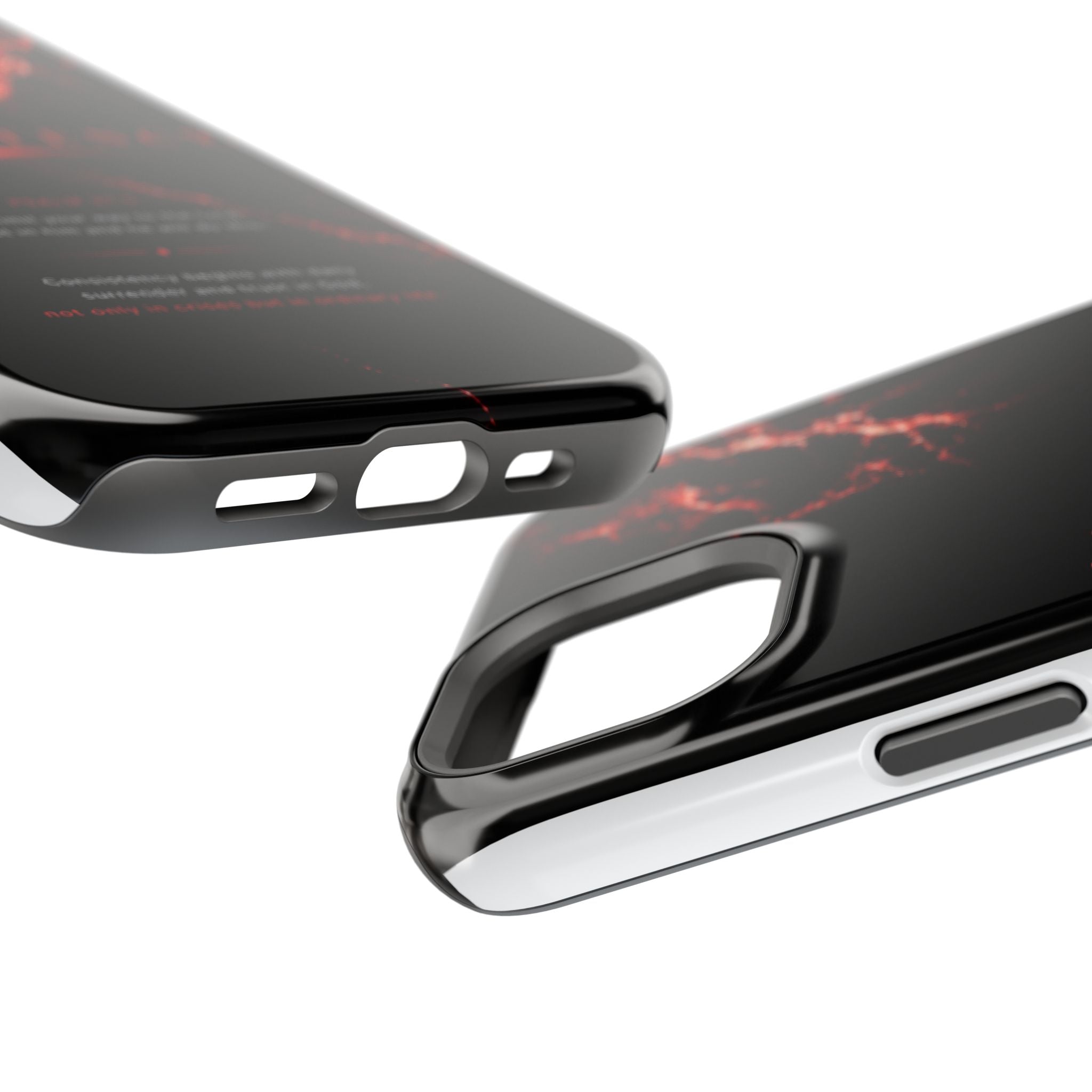 Phone Case for iPhone 17 / 16 / 15 / 14 Pro Max – Discipline | Black Marble Dark Red | MagSafe Compatible