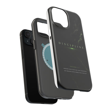 Phone Case for iPhone 17 / 16 / 15 / 14 Pro Max – Discipline | Black Marble Emerald Green | MagSafe Compatible