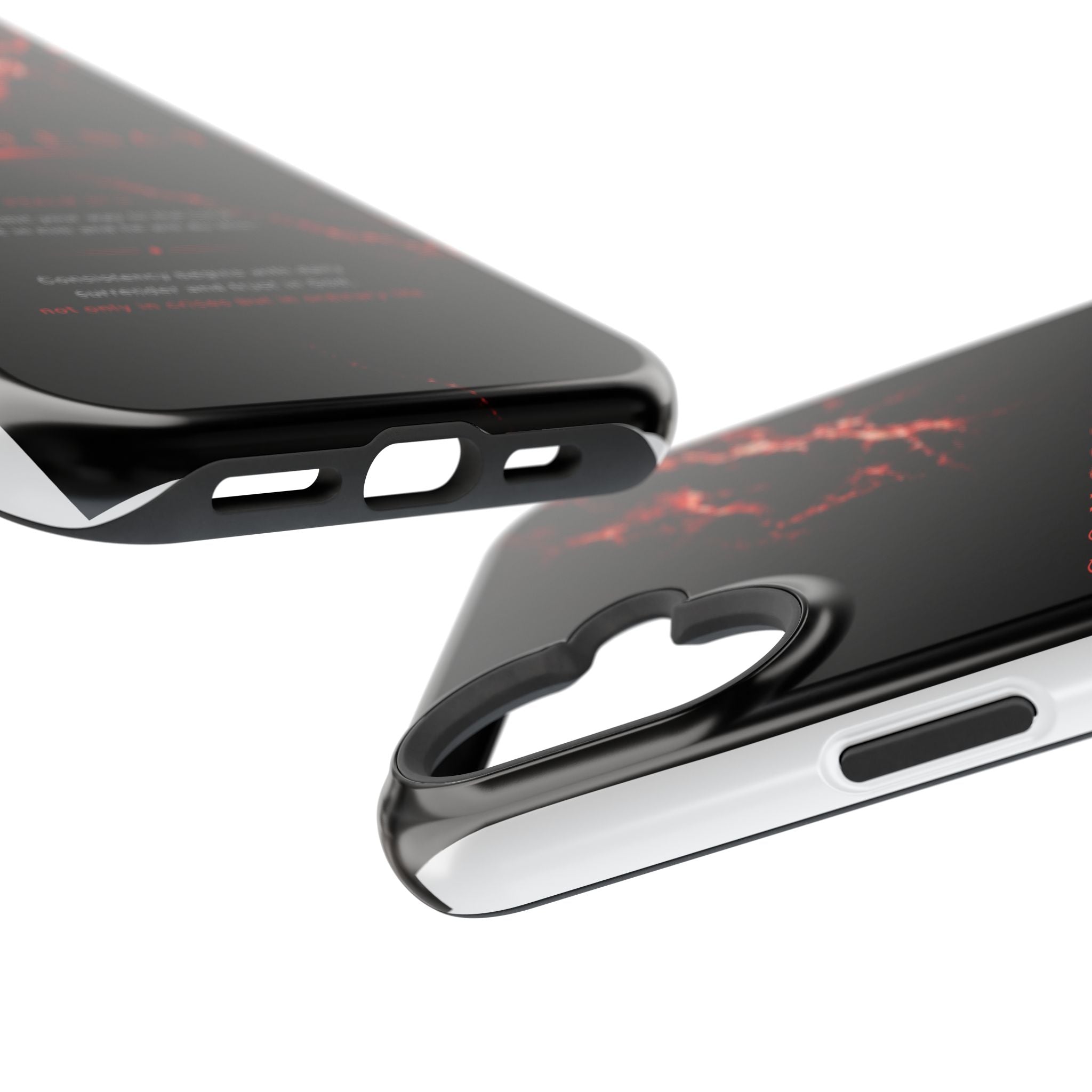 Phone Case for iPhone 17 / 16 / 15 / 14 Pro Max – Discipline | Black Marble Dark Red | MagSafe Compatible